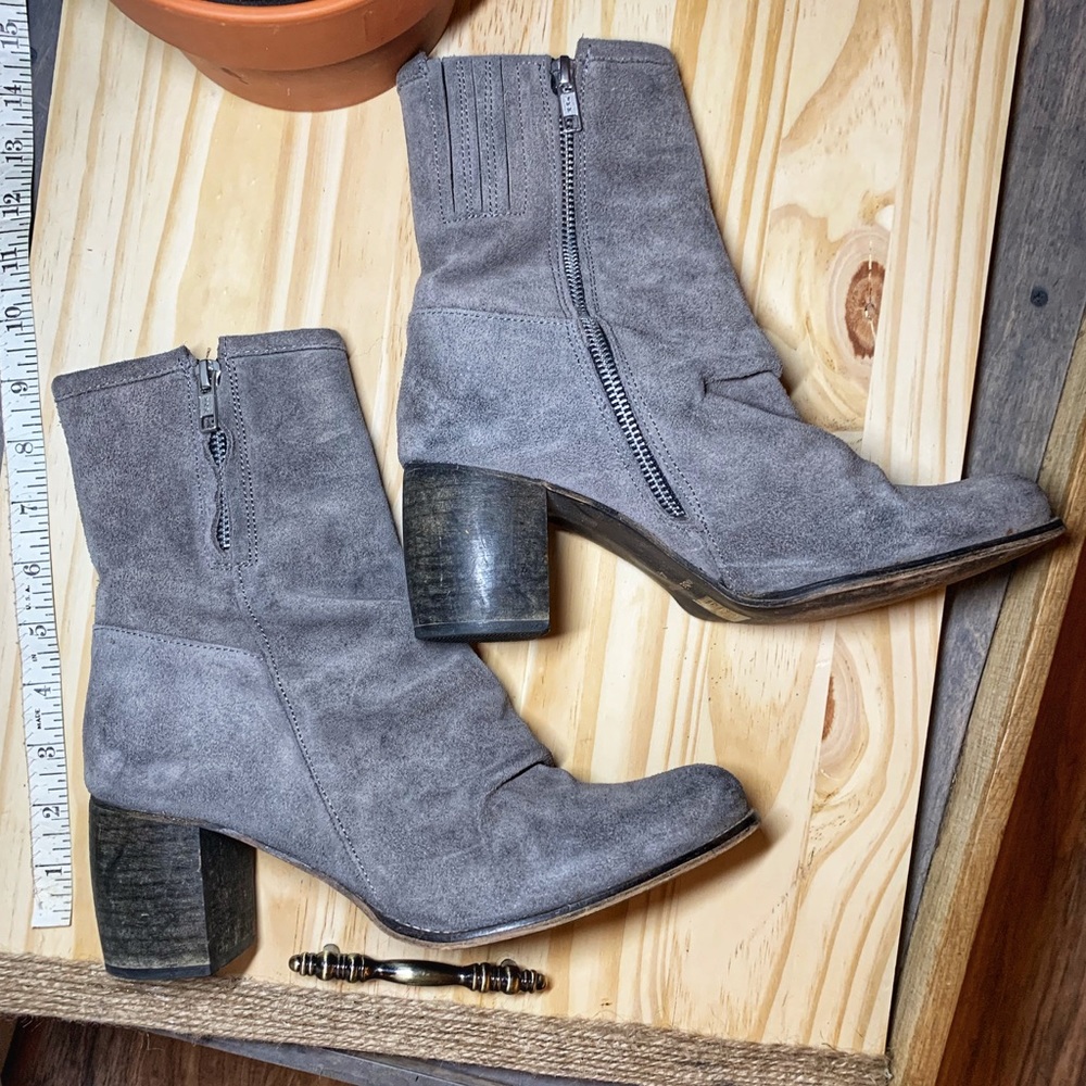 Jeffrey Campbell Distressed Double Zip Suede Boots